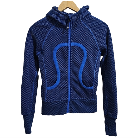 Lululemon Scuba Hoodie Stretch Lined Double Diamond Baroque Blue 2 - Picture 4 of 16